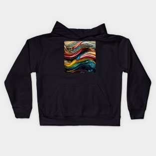 Swirling paint and ink mixed with water Kids Hoodie